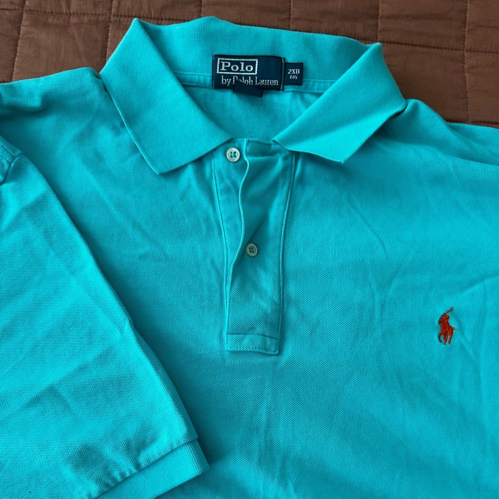 Polo by Ralph Lauren Turquoise Polo with Orange Pony